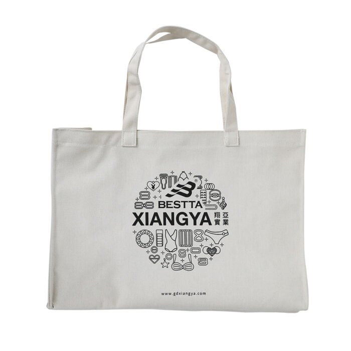 Eco-Friendly Canvas Shopping Tote with Typography Print - 图片 1