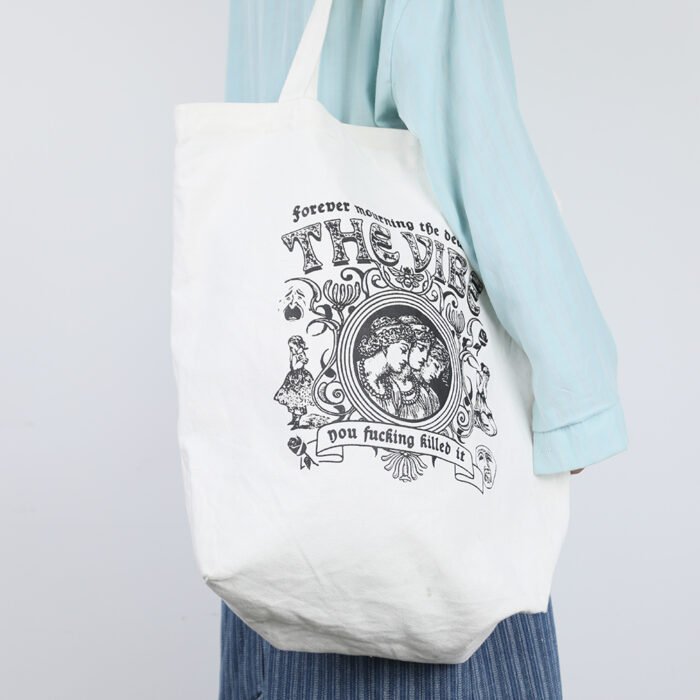 Cartoon Illustration Cotton Canvas Tote Bag (Half Bleached) - 图片 2