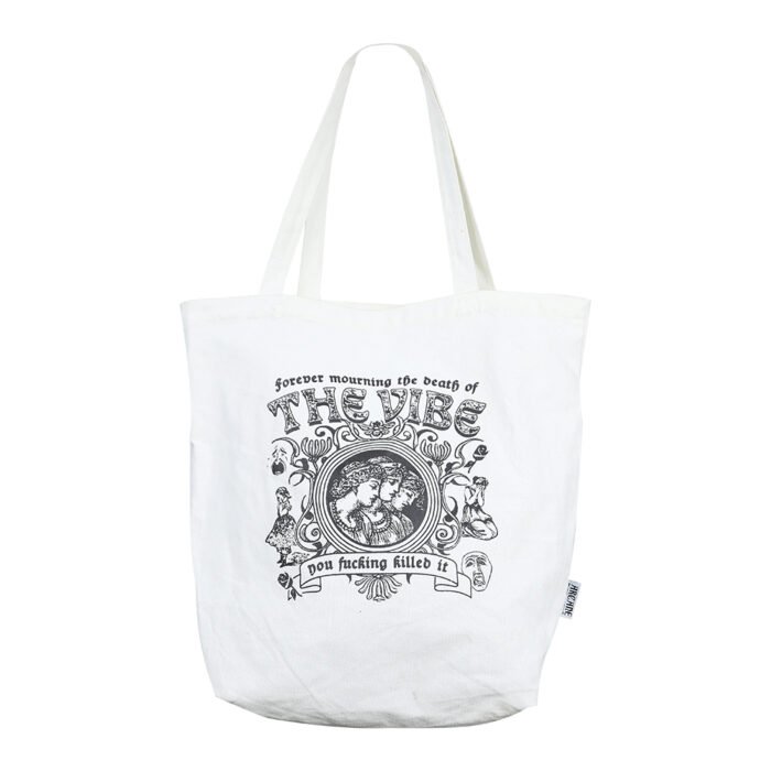 Cartoon Illustration Cotton Canvas Tote Bag (Half Bleached) - 图片 3