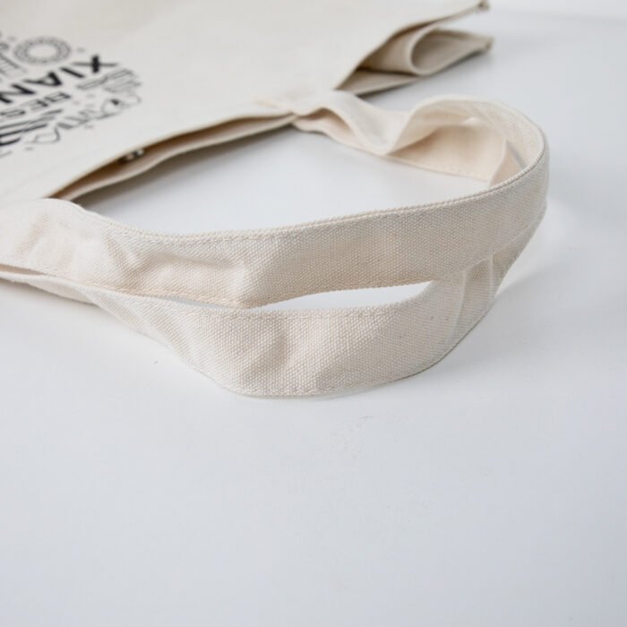 Eco-Friendly Canvas Shopping Tote with Typography Print - 图片 2
