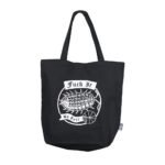 Retro Print Black Cotton Canvas Tote - 图片 3