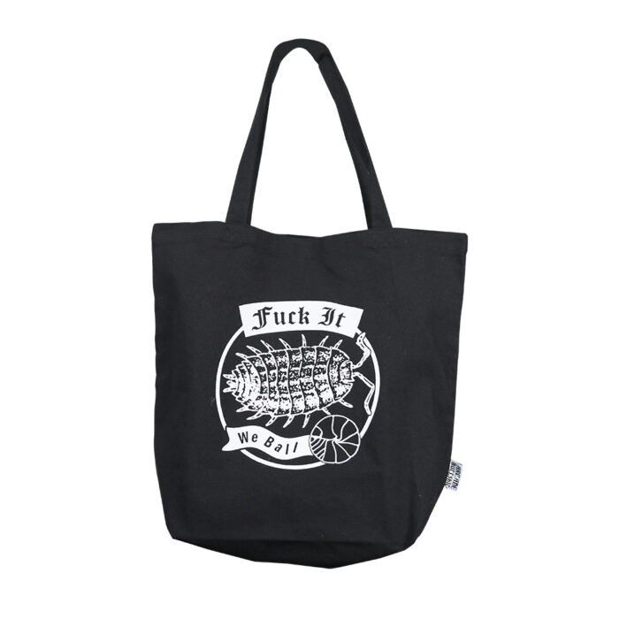 Retro Print Black Cotton Canvas Tote - 图片 3