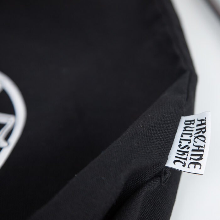 Retro Print Black Cotton Canvas Tote - 图片 5