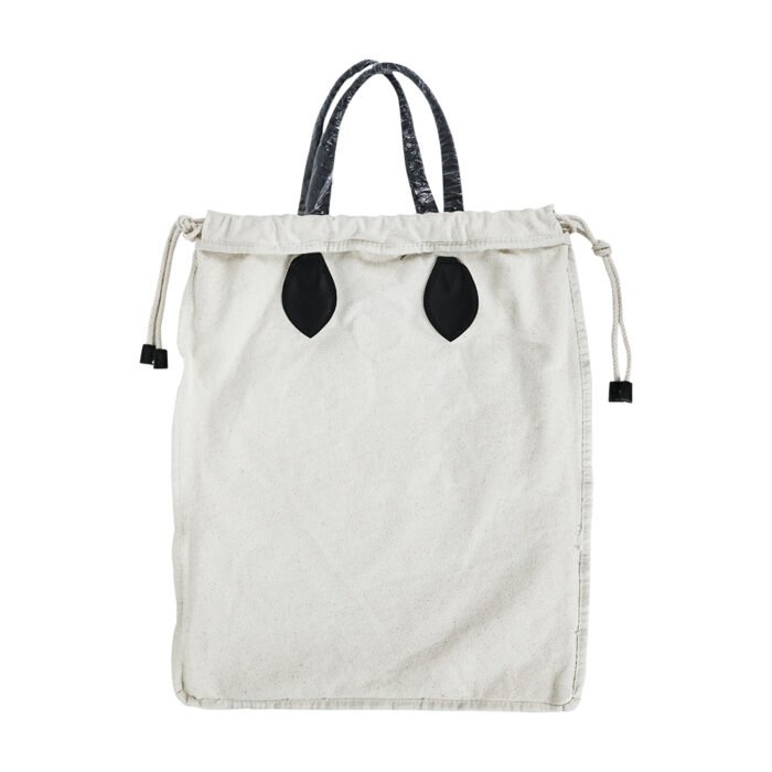 Floral Embroidered Cotton & PU Leather Tote Bag - 图片 5
