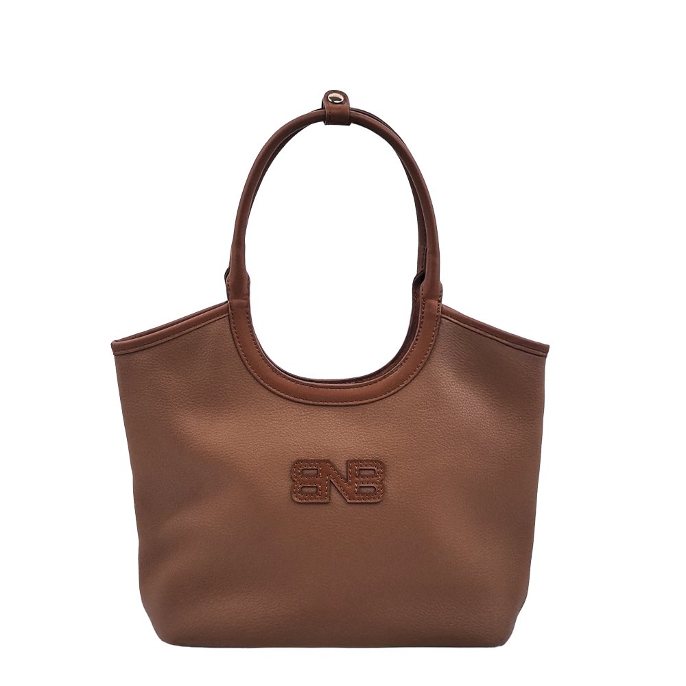 brown pu handbag